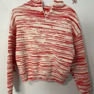 Nine West Red and White Knit Sweater